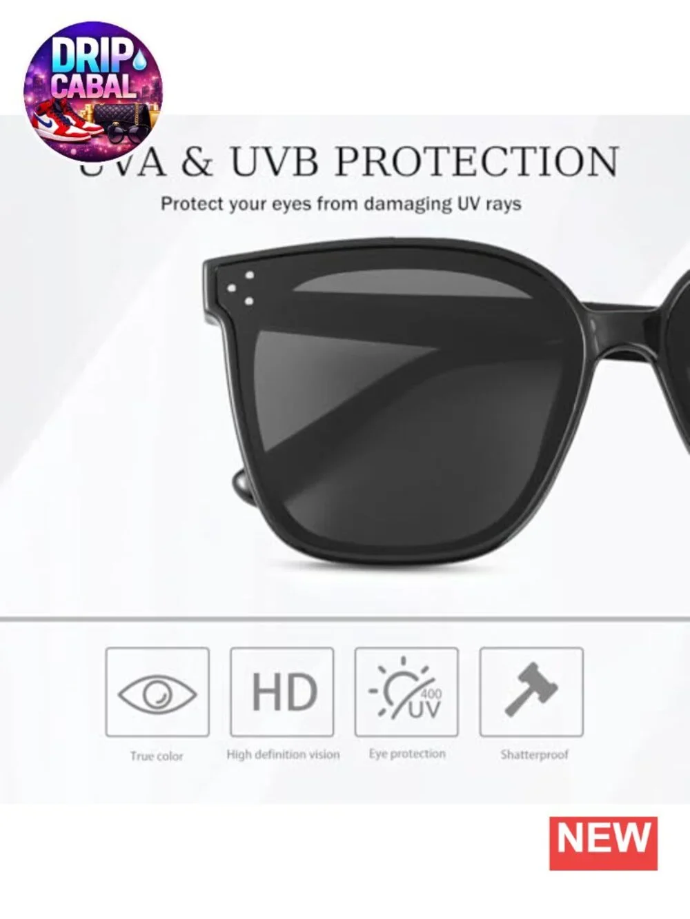 Oversized Square Sunglasses Vintage UV400 Protection PC Frame 3 Pack